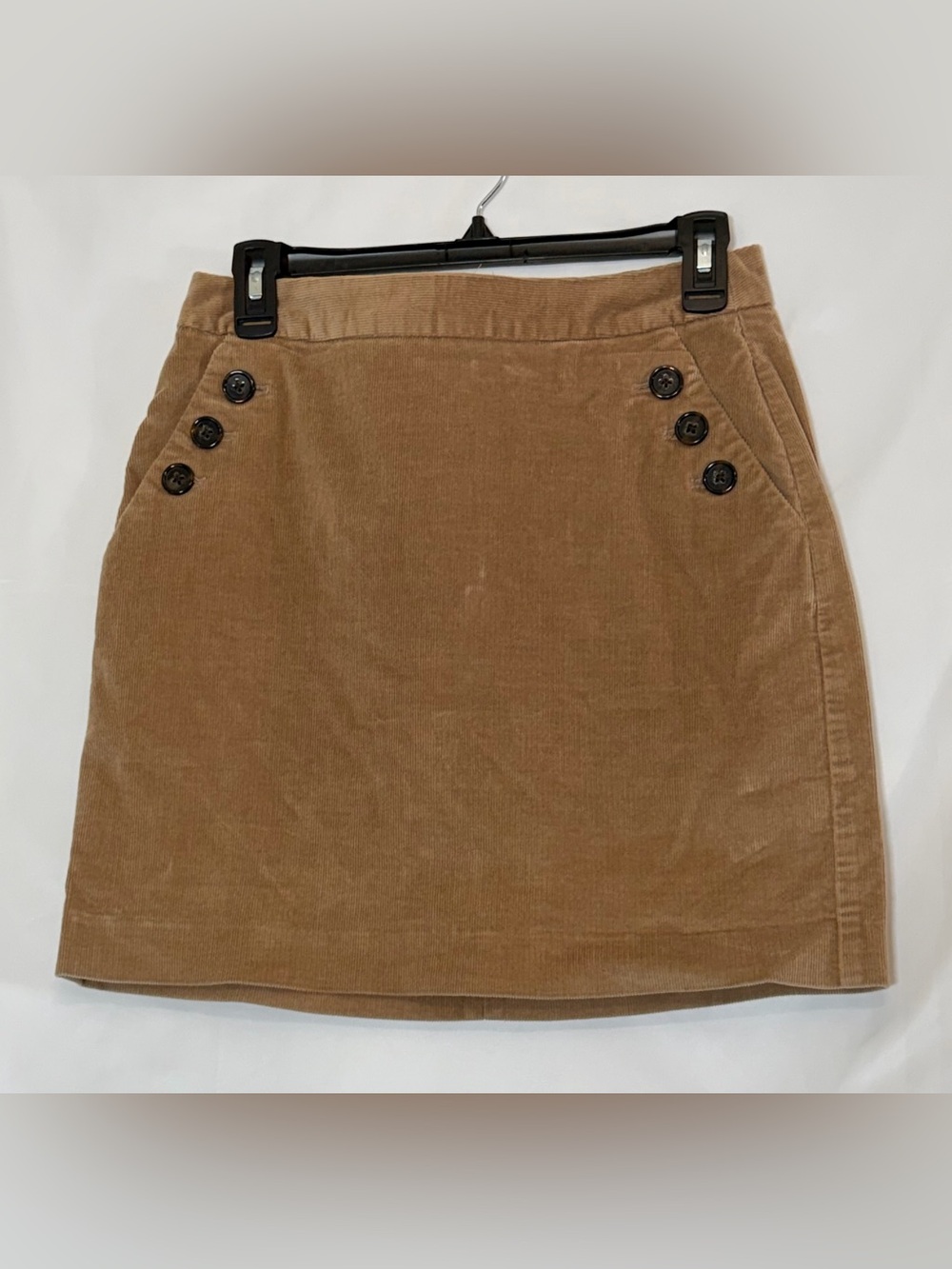 Banana Republic Tan Corduroy Button Pocket Mini Skirt Size 2